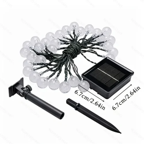 Elegant Outdoor Solar Light – 12M 100 Big Bulb Solar Crystal Ball Lights for Gardens & Patios