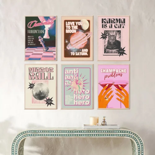Canvas Art Print - Stylish Bar Wall Poster, Vintage Dorm Decor