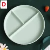 Eco-Friendly Wheat Straw Divided Dinner Plate | Reusable Fruit Salad Round Plate with Portion Control Compartments for Kids and Adults