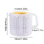 Kitchen Mixing Bowl with Lid / 2.5L Large Capacity Baking Measuring Cup in Transparent Plastic/ Perfect Home Tool for Mixing and Measuring