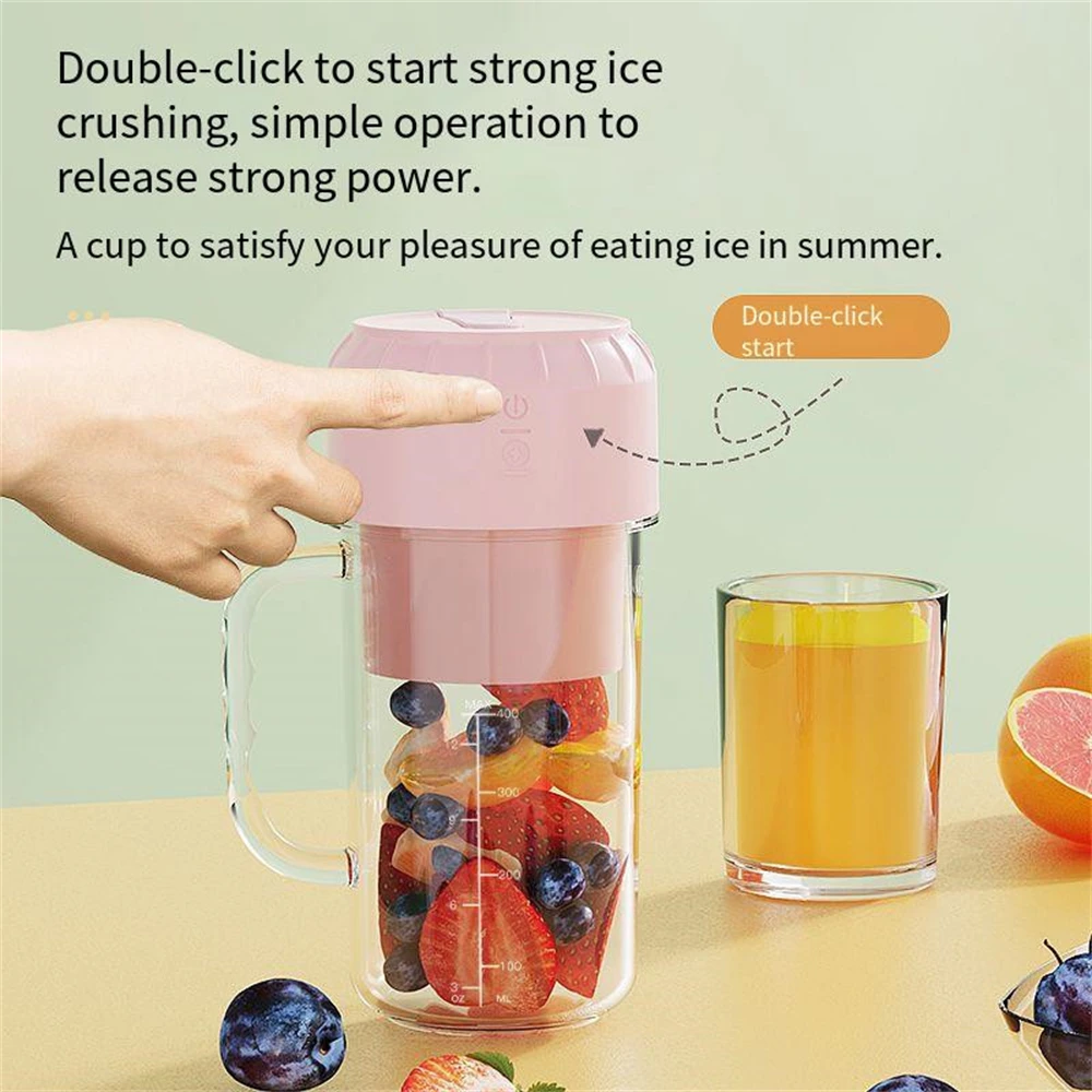 Portable Rechargeable Juicer Cup for Students & Home - Multifunctional Electric Smoothie Maker for Small Kitchens