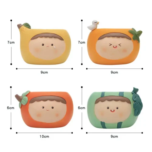 Adorable Cartoon Indoor and Outdoor Flower Pot – Mini Resin Succulent Flower Pot