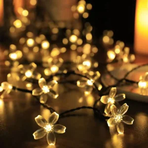 LED Sakura String Lights – Flower-Shaped Solar Decorative Lights for Courtyard and Home Arrangement