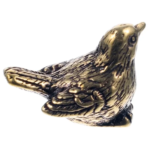 Vintage Brass Tea Pet Sparrow Sculpture - Retro Avian Tabletop Ornament