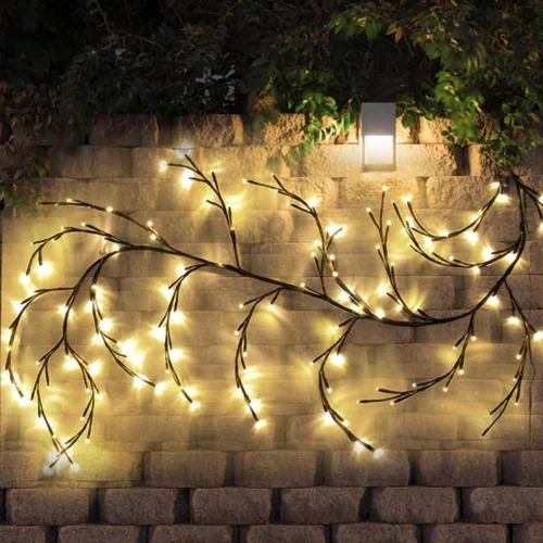 Elegant Wall Decor Willow Vine Design Lights – 8 Modes, USB/Solar Branch Lights