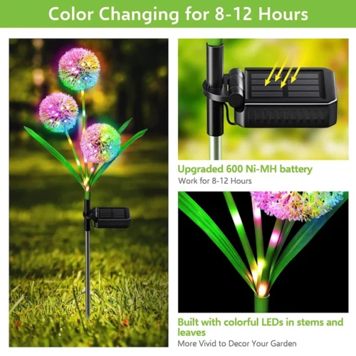Solar Dandelion Flower Light – Waterproof LED Decorative Lamp for Gardens & Pathways