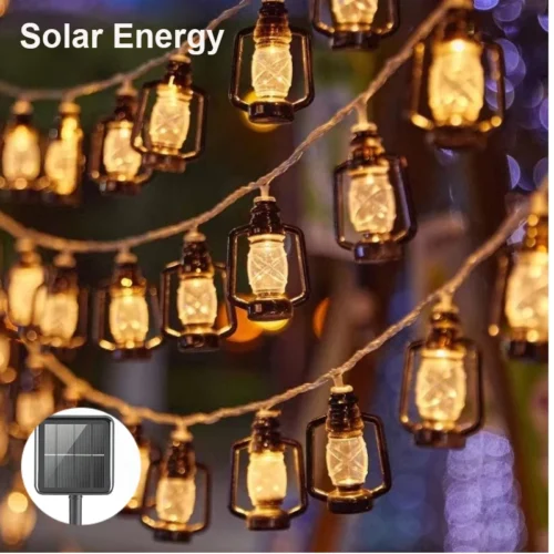 Charming Decorative Outdoor Solar Lanterns Strings – Mini Kerosene Emulation Lamp