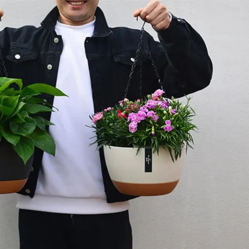 Elegant Set of Hanging Plant Pots – Baskets for Flowers and Watering