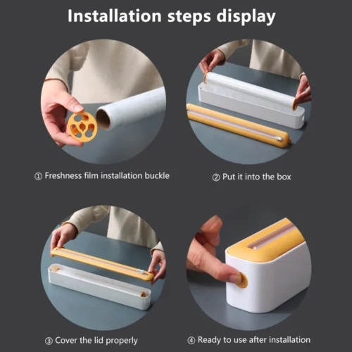 Multi-functional Plastic Cling Film Cutter - Magnetic Wrap Dispenser for Kitchen