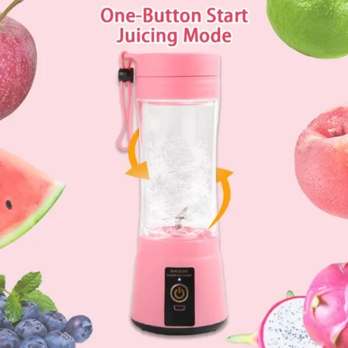 Compact USB Portable Fruit Juice Blender – 6-Blade Mini Juicer for Home & Travel