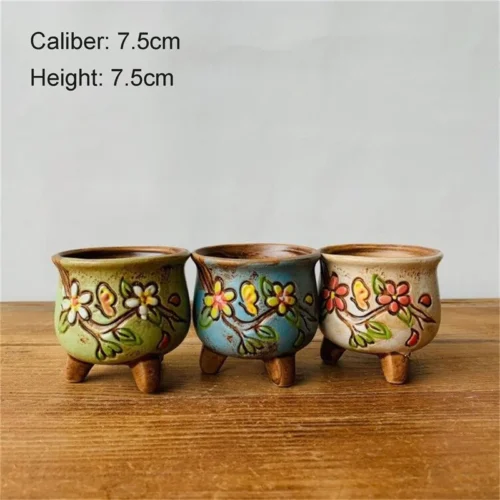 Hand Painted Ceramic Pots: Korean Simple Ceramic Flower Pot