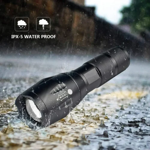 Tactic Bright LED Flashlight – Powerful Aluminum Alloy Portable Torch with USB Charging