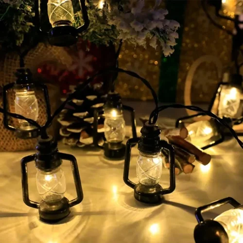 Charming Decorative Outdoor Solar Lanterns Strings – Mini Kerosene Emulation Lamp