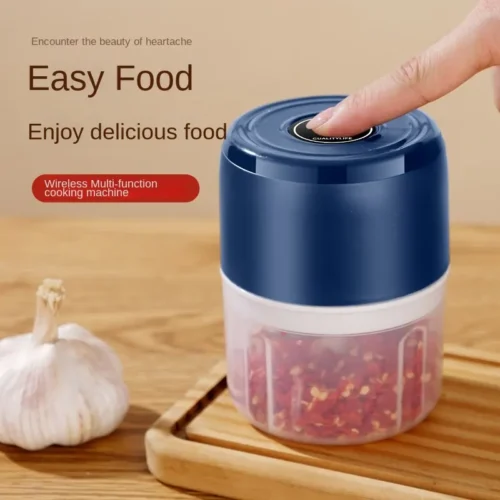 Compact USB Electric Food Chopper & Garlic Crusher - Mini Grinder for Meat, Vegetables, and Kitchen Use