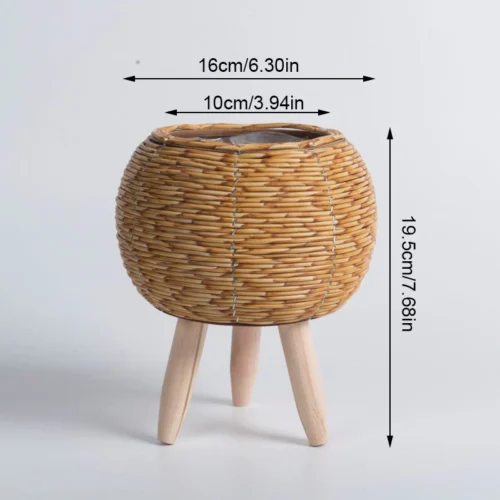 Sturdy Woven Basket Stand with Legs – Stylish Plant Pot Holder & Organizer
