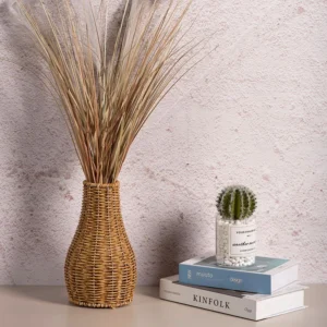 Charming Vintage Handmade Woven Flower Vase – Retro Handmade Woven Vase