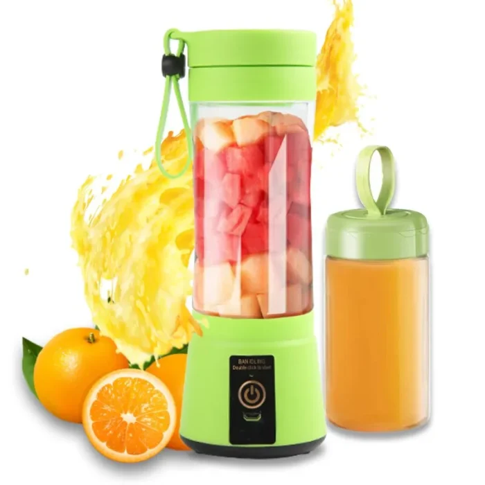 Portable Electric Fruit Juice Blender - Refreshing Personal USB Mini Bottle with 6 Blades | Home Juicer Cup Machine for Kitchen