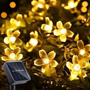 LED Sakura String Lights – Flower-Shaped Solar Decorative Lights for Courtyard and Home Arrangement