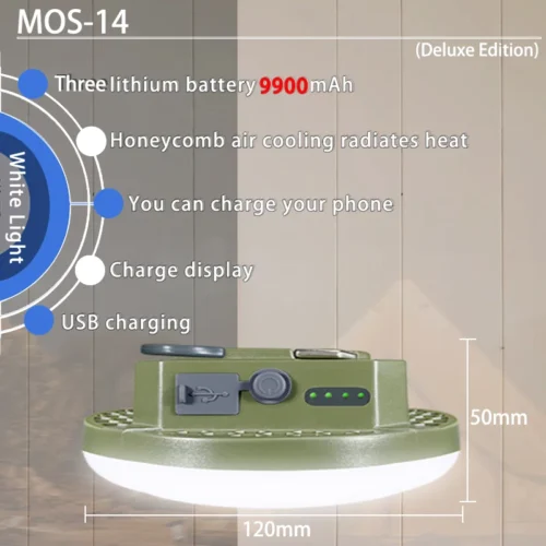 USB Rechargeable Camping Lantern – 7200mAh Battery, Waterproof Portable Emergency Light