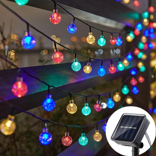 Elegant Outdoor Solar Light – 12M 100 Big Bulb Solar Crystal Ball Lights for Gardens & Patios