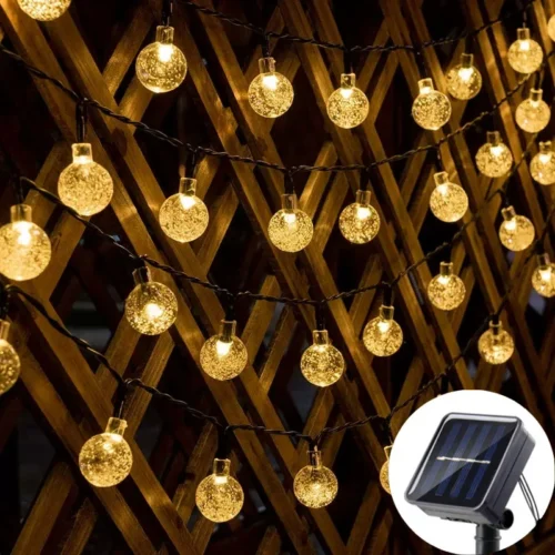Elegant Outdoor Solar Light – 12M 100 Big Bulb Solar Crystal Ball Lights for Gardens & Patios