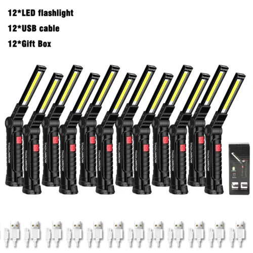 Durable Rechargeable Waterproof Handlamps – Portable Magnetic Car Repair Torch with 5 Modes