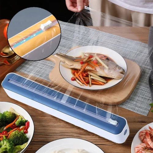 Multi-functional Plastic Cling Film Cutter - Magnetic Wrap Dispenser for Kitchen
