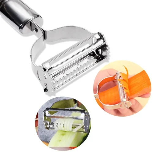 Effortless Stainless Steel 3-in-1 Peeler – Grater & Julienne Tool for Kitchen
