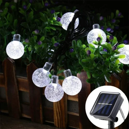Elegant Outdoor Solar Light – 12M 100 Big Bulb Solar Crystal Ball Lights for Gardens & Patios