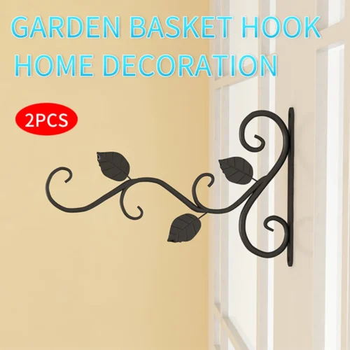 Wall Hanging Elegant Basket Holder – Decorative Hooks for Balcony & Wall Plant Holder