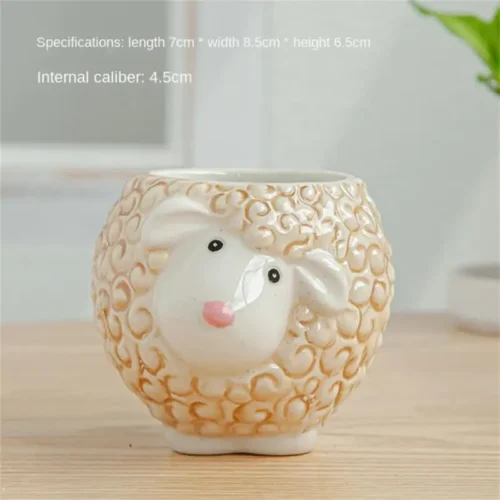 Flower Pot Cute Animal Pot – Ceramic Succulent Plant Pot for Home Décor
