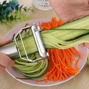 Premium Stainless Steel 3-in-1 Grater Julienne Peeler - High-Quality Tool for Potatoes, Cucumbers, Carrots, and More | Vegetable Fruit Peeler & Slicer