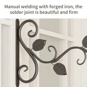 2 Pcs Iron Hanging Plant Brackets - Decorative Hooks for Balcony and Wall, Plant Holder for Flower Pots