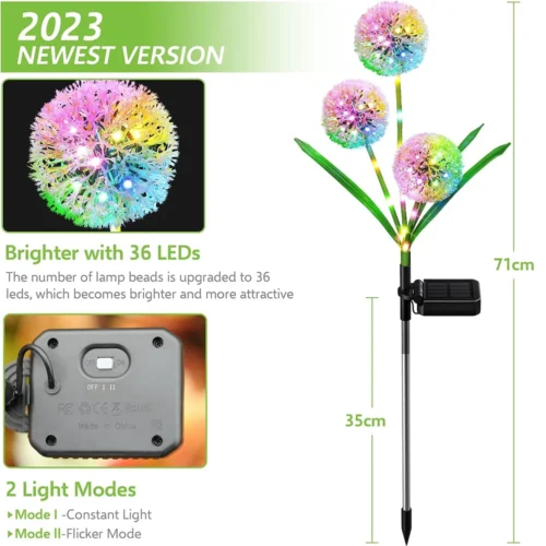 Solar Dandelion Flower Light – Waterproof LED Decorative Lamp for Gardens & Pathways