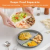 Eco-Friendly Wheat Straw Divided Dinner Plate | Reusable Fruit Salad Round Plate with Portion Control Compartments for Kids and Adults