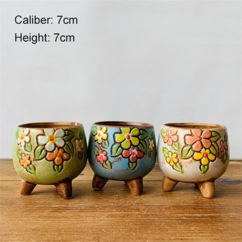 Hand Painted Ceramic Pots: Korean Simple Ceramic Flower Pot