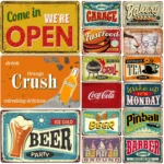 Come in we are open coffee beer tea Metal Tin Signs Posters Plate Wall Decor for Bars Restaurant Cafe Clubs Retro Posters Plaque