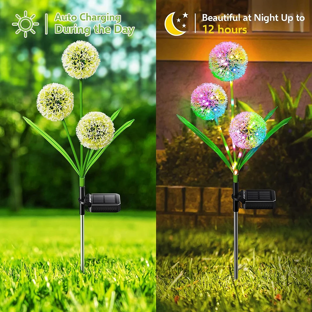 Solar Dandelion Flower Light – Waterproof LED Decorative Lamp for Backyard, Garden, Street, Patio