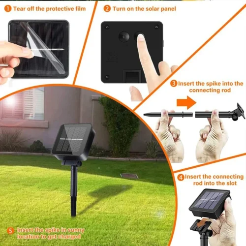 Solar outdoor decor light strings multiple sets
