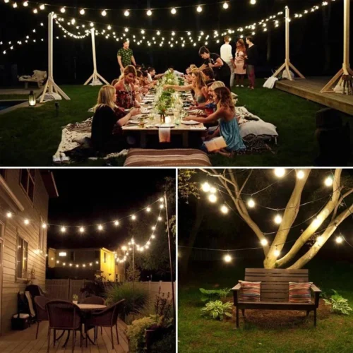 Solar outdoor decor light strings multiple sets