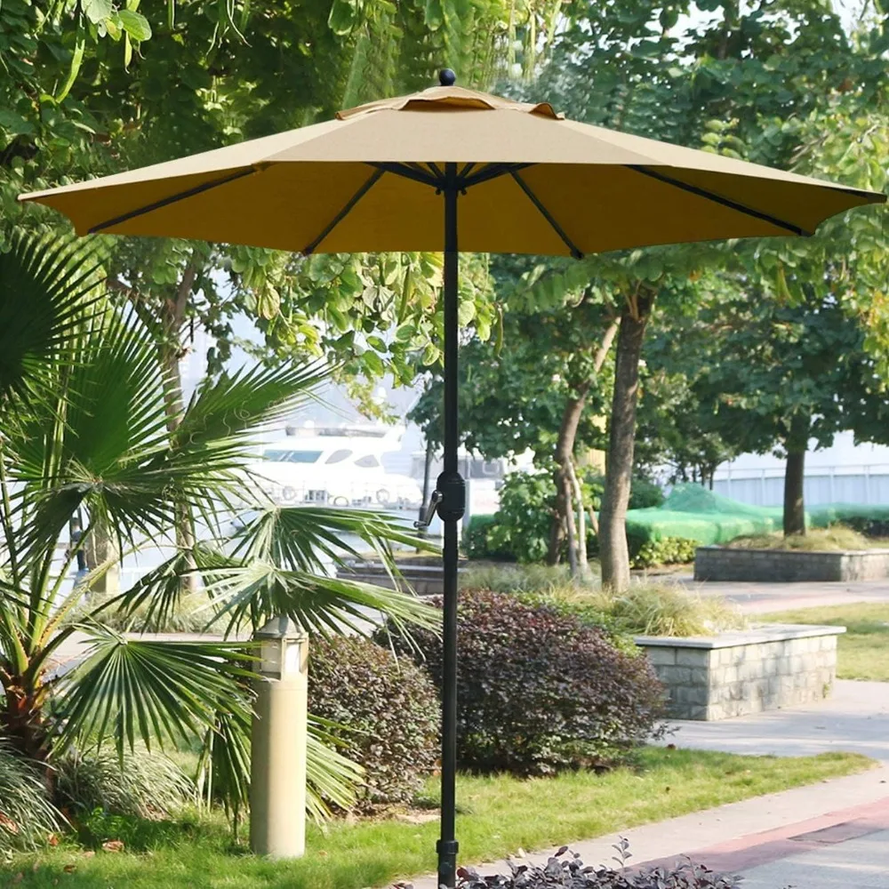 9Ft Patio Umbrella: Outdoor Table Umbrella with 8 Sturdy Ribs