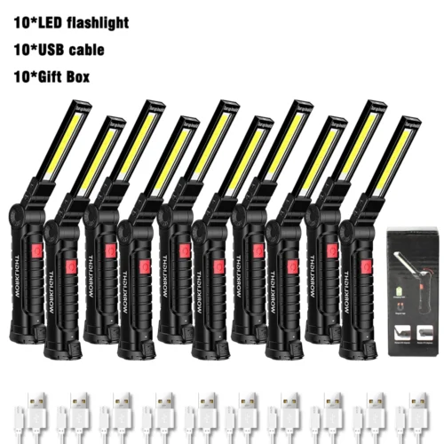 Durable Rechargeable Waterproof Handlamps – Portable Magnetic Car Repair Torch with 5 Modes