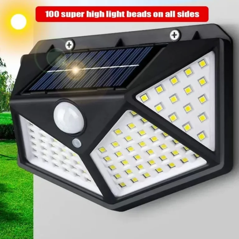 100 LED Solar Wall Lights – Outdoor PIR Motion Sensor, Sunlight-Powered Street Lamp for Garden Decoration (1/2/4/6 Pcs)