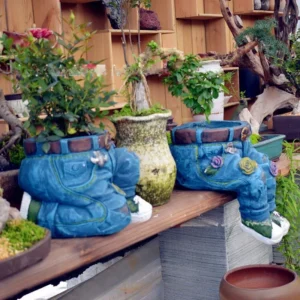 Jeans Resin Flower Pot – Garden Art and Resin Crafts for Unique Potted Plants