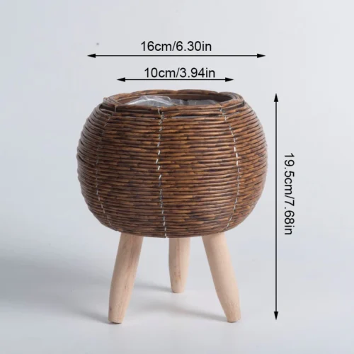 Sturdy Woven Basket Stand with Legs – Stylish Plant Pot Holder & Organizer