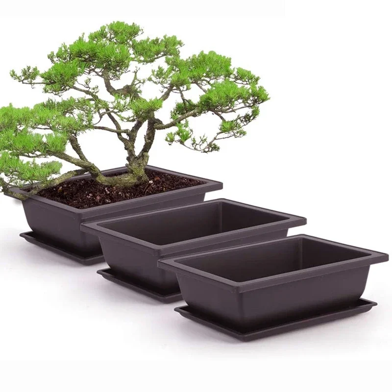 Imitation Purple Clay Flowerpots: Ideal for Succulent Plants, Outdoor Garden Landscape, Bonsai Pot with Trays