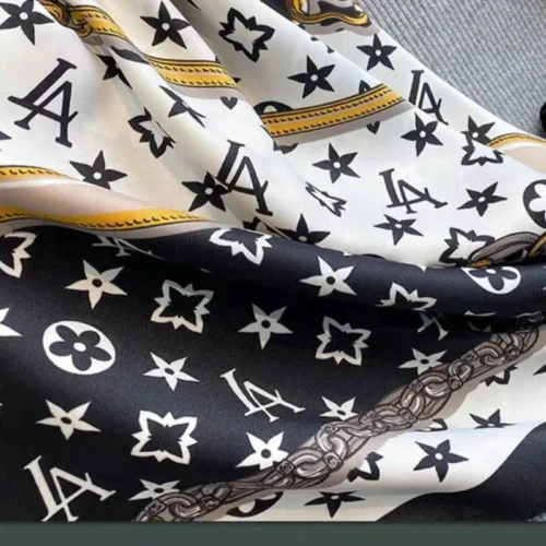 Stylish Printed Scarf for Women – Luxury Geometric Silk Shawl