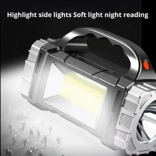 Durable Portable Emergency Rechargeable Flashlight – Solar LED Light with COB Work Light