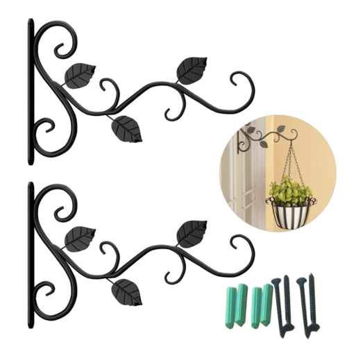 Wall Hanging Elegant Basket Holder – Decorative Hooks for Balcony & Wall Plant Holder