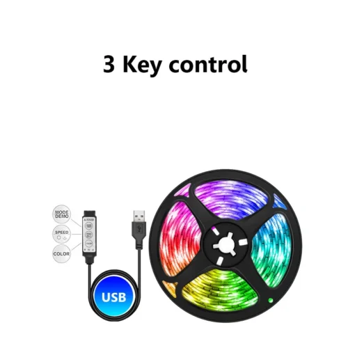 Versatile Colorful LED String Light with Control – RGB Roll Decor LED Strip Light USB